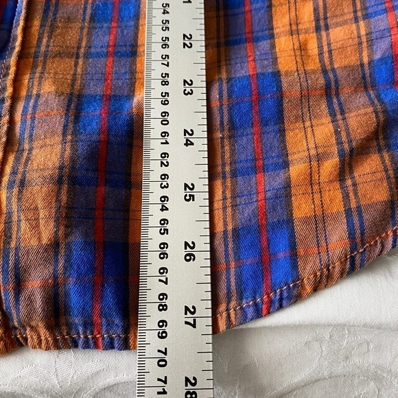 Bluenotes Men's Orange/Blue Plaid Long Sleeve Button Up Shirt Size Medium - Picture 12 of 12